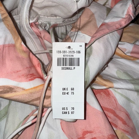 NWT Abercrombie Keyhole Babydoll Mini Dress Floral Print - XXSP - Picture 4 of 5